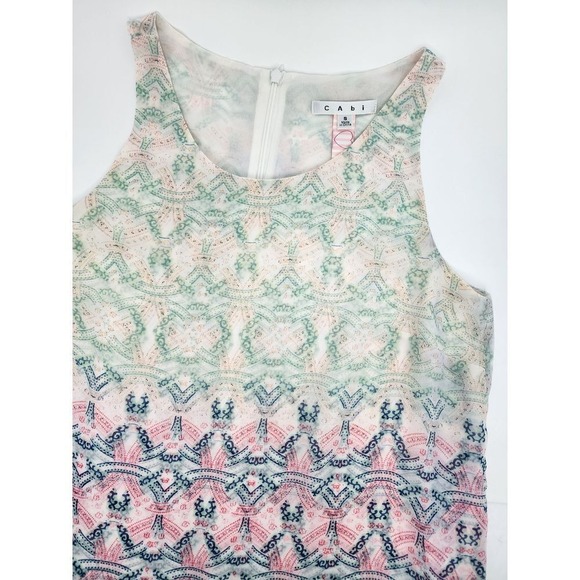 Cabi Blouse Top‎ Women's Small Geometric Mosaic Sleeveless Layered #250 - Picture 3 of 5